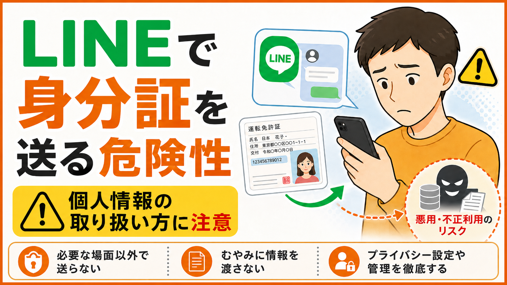 ソフト闇金にLINEで身分証を送る危険性と個人情報の取り扱い注意点