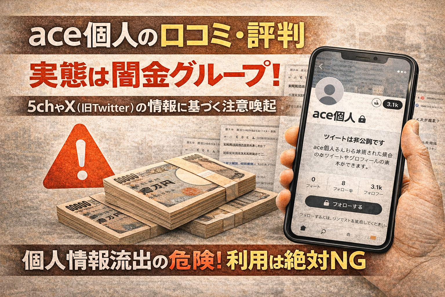 ace個人の危険な実態について解説した記事のアイキャッチ画像