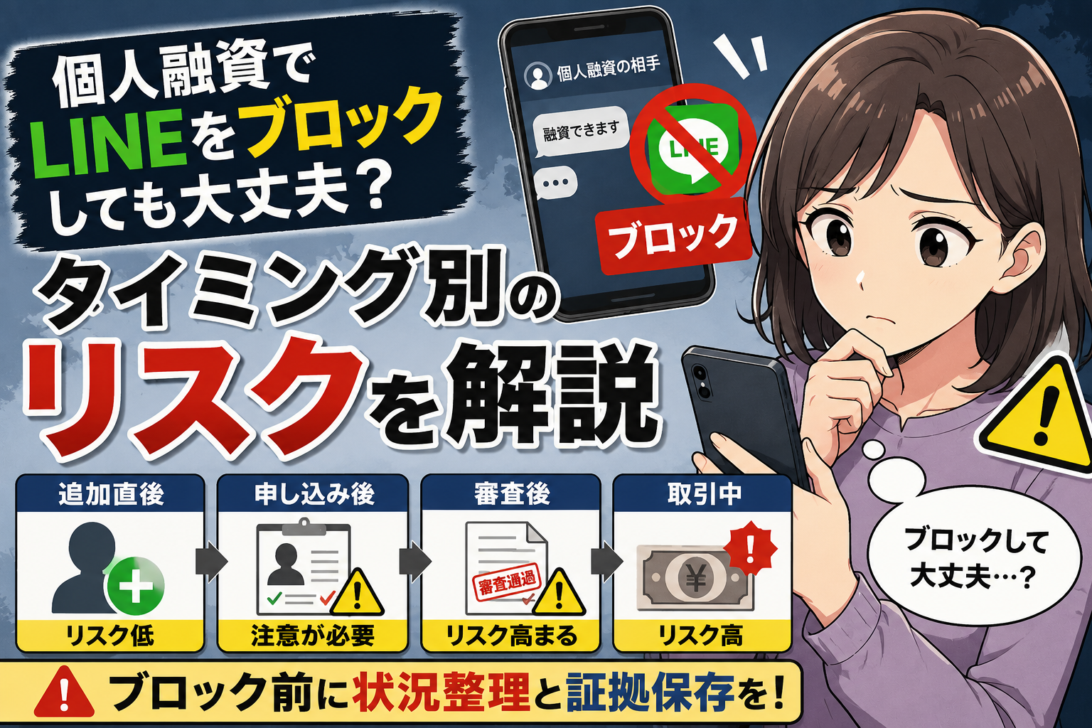 個人融資でLINEをブロックした際、考えられるリスクと注意点を解説