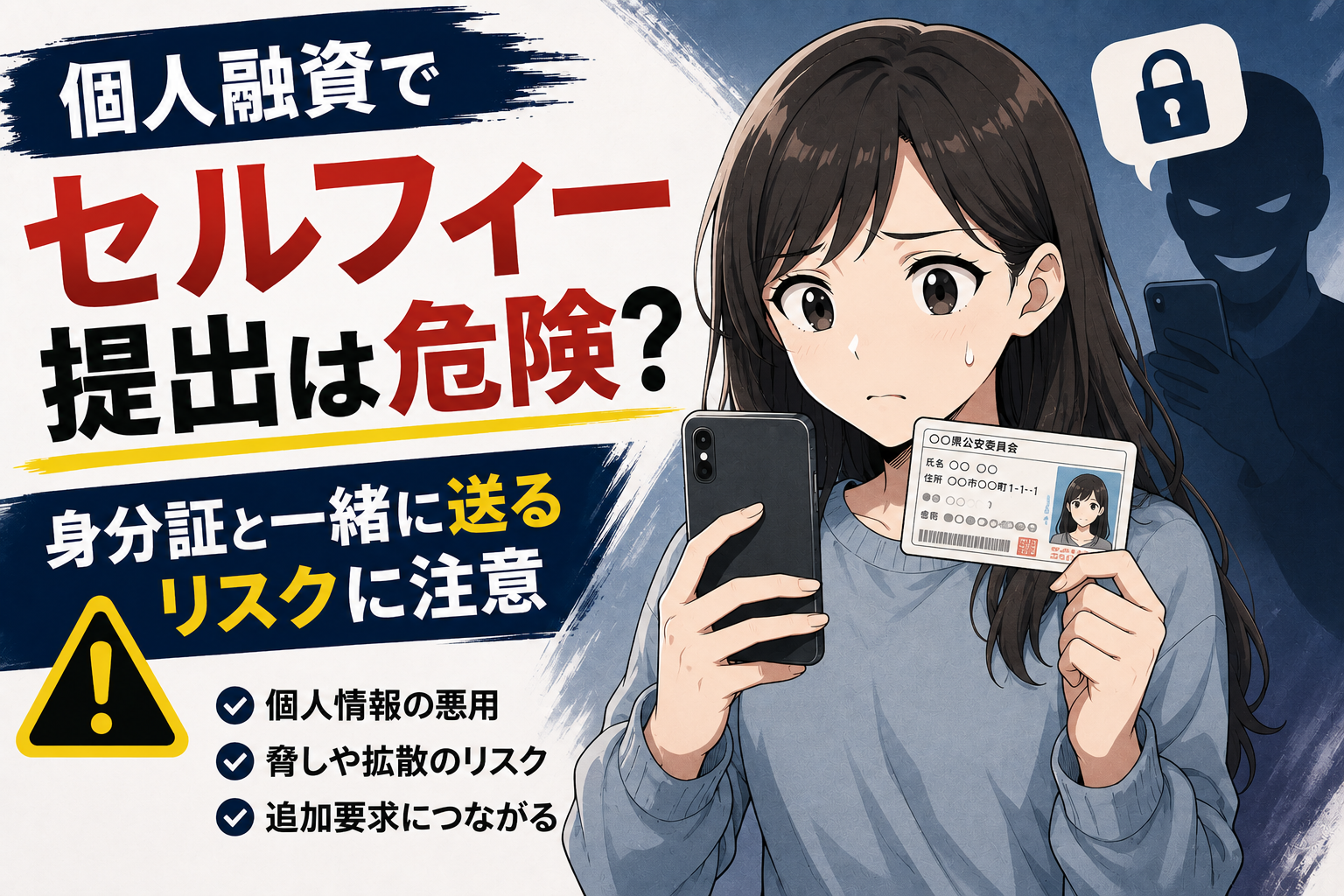 個人融資でセルフィー提出するリスクについて解説