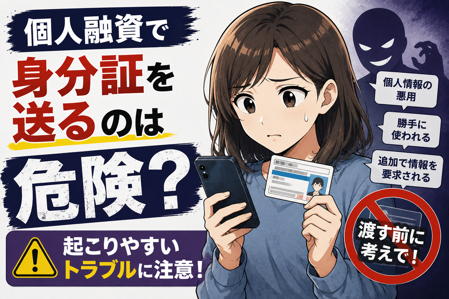 個人融資で身分証を送る危険性、起こりやすいトラブルについて解説
