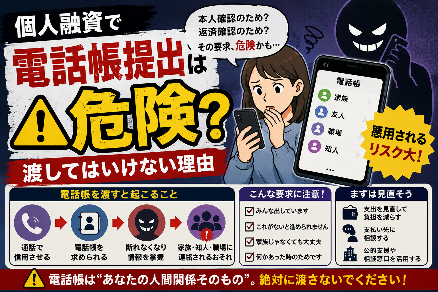 個人融資で電話帳提出は危険なのか、渡してはいけない理由