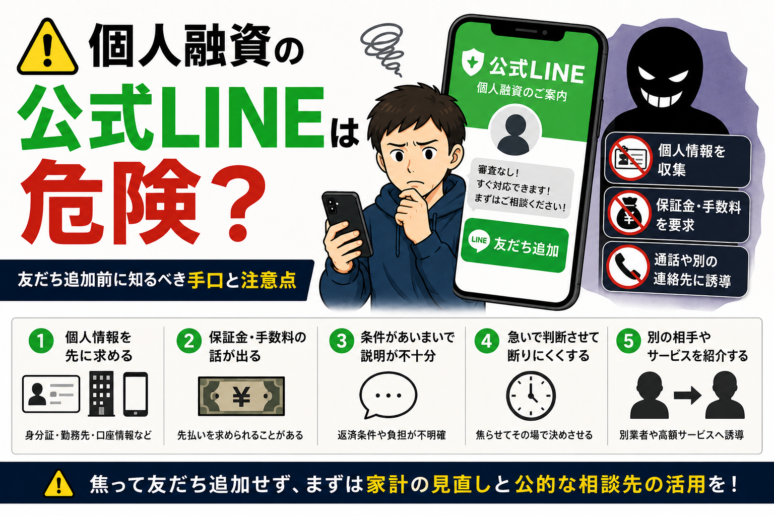 個人融資の公式LINEは危険なのか、友だち追加前に知るべき手口と注意点