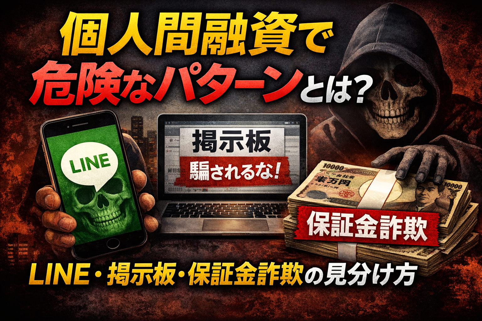 個人間融資で危険なパターンについて解説した記事のアイキャッチ画像