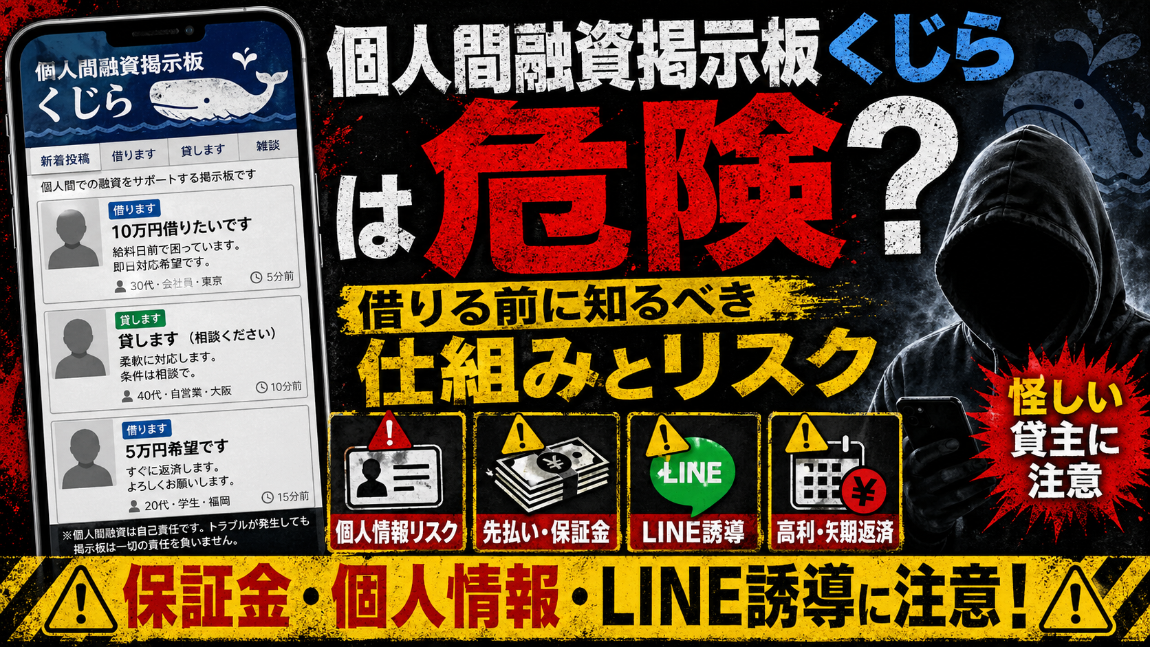 個人間融資掲示板の仕組みと実態、利用するリスクについて解説した記事のアイキャッチ画像