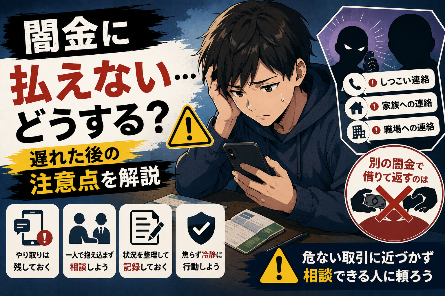 闇金に払えない時の行動について注意点を解説