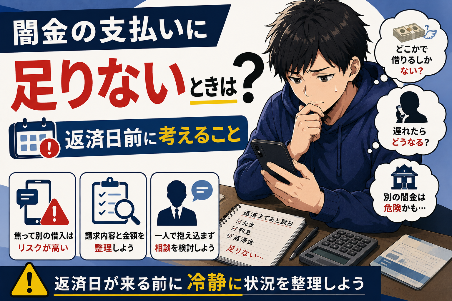 闇金の支払いに足りないときは？注意点を解説