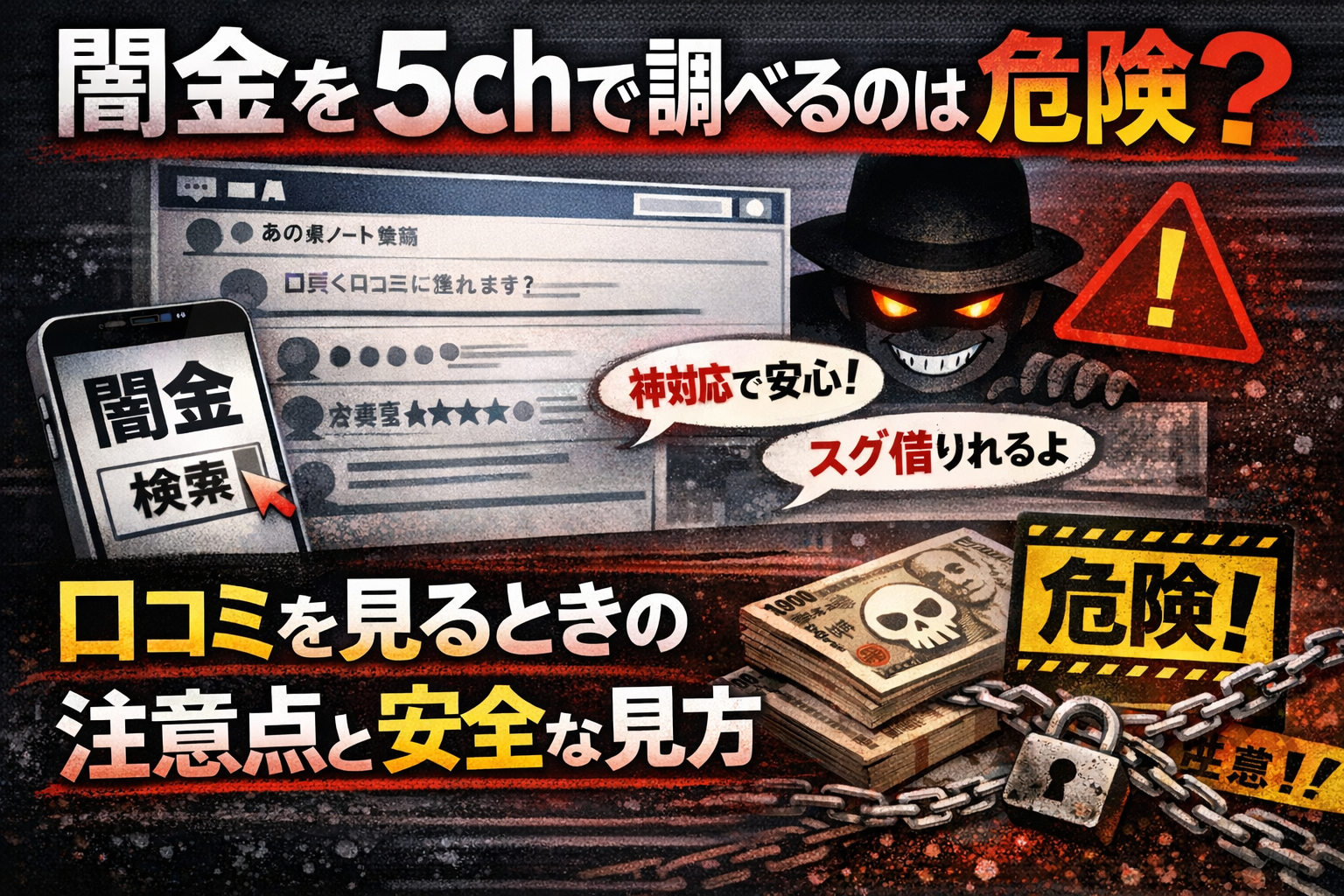闇金を5chで調べる危険性について解説した記事のアイキャッチ画像